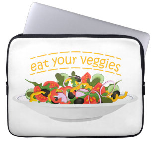 Capa Para Notebook Coma seus vegetais Cite salada fresca misturar tig