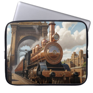 Capa Para Notebook Comboio a vapor britânico abandonando Londres