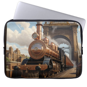 Capa Para Notebook Comboio Steampunk Saindo de Londres