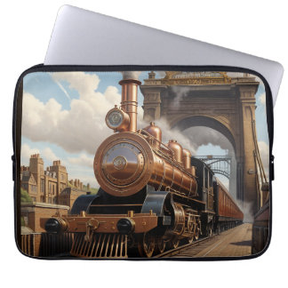 Capa Para Notebook Comboio Steampunk Saindo de Londres