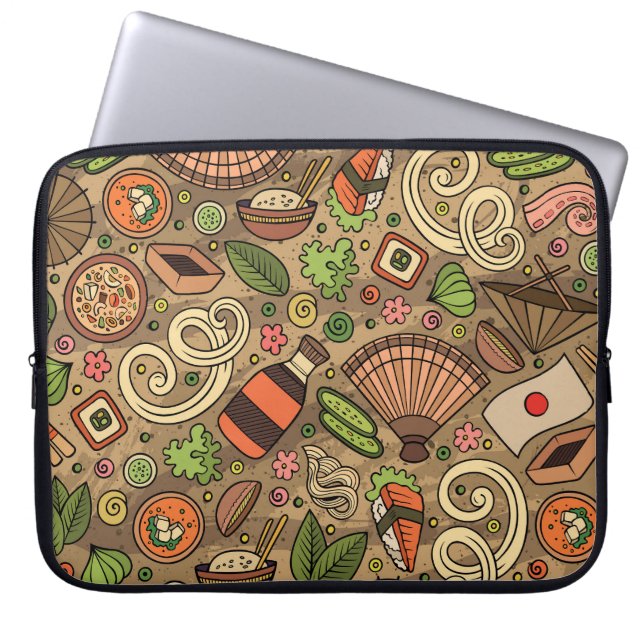 Capa Para Notebook Comida do Japão: Mão Bonita Desenhada (Frente)