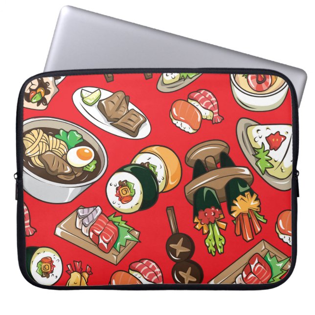 Capa Para Notebook Comida Japonesa: Padrão Cultural Invisível (Frente)