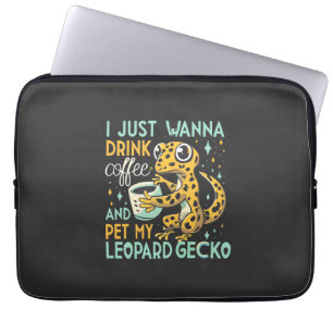 Capa Para Notebook Companhia Cafeína: Leopard Gecko Café Bliss