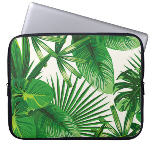 Capa Para Notebook Composição de folhas verdes naturais exóticas