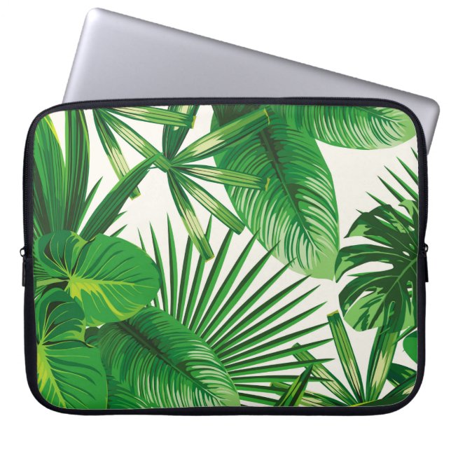 Capa Para Notebook Composição de folhas verdes naturais exóticas (Frente)