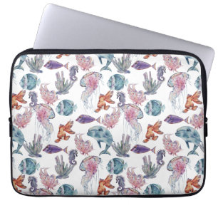 Capa Para Notebook Composição Subaquática em Aquarela Série Design 2