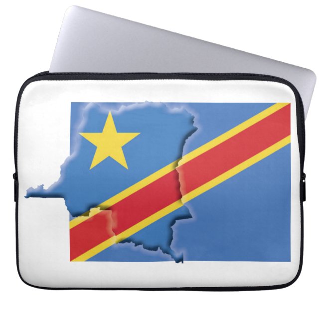 Capa Para Notebook Computador Patriótico Mapa de Sinalizador CONGO DR (Frente)