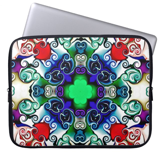 Capa Para Notebook Computer graphics. Illustration of an abstract flo (Frente)