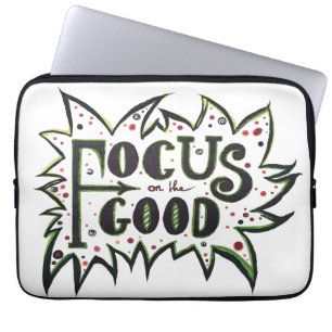 Capa Para Notebook Concentre-se no BOM! Citação ilustrada inspiradora