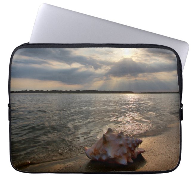Capa Para Notebook Conch Shell na praia | St Augustine, Fl (Frente)