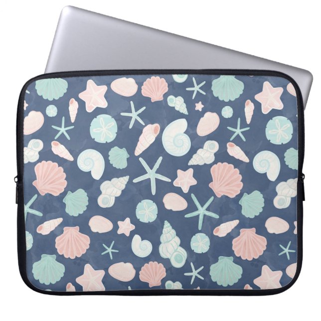 Capa Para Notebook Conchas Costeiras Praia & Design Oceânico (Frente)
