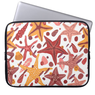 Capa Para Notebook Conchas de Starfish: Padrão do Mar Escandinavo