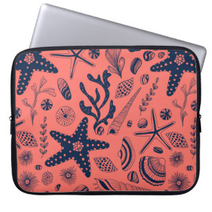 Capa Para Notebook Conchas marinhas que vivem fundo de coral