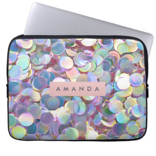 Capa Para Notebook Confetes Iridescentes Elegantes Personalizados