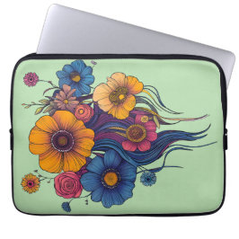 Capa Para Notebook Conjunto artístico de belas flores