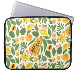 Capa Para Notebook Conjunto de Frutas exóticas: Papaya, Lemon, Mango