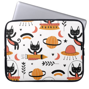 Capa Para Notebook Conjunto de ilustrações bonitinhas de gatos vint