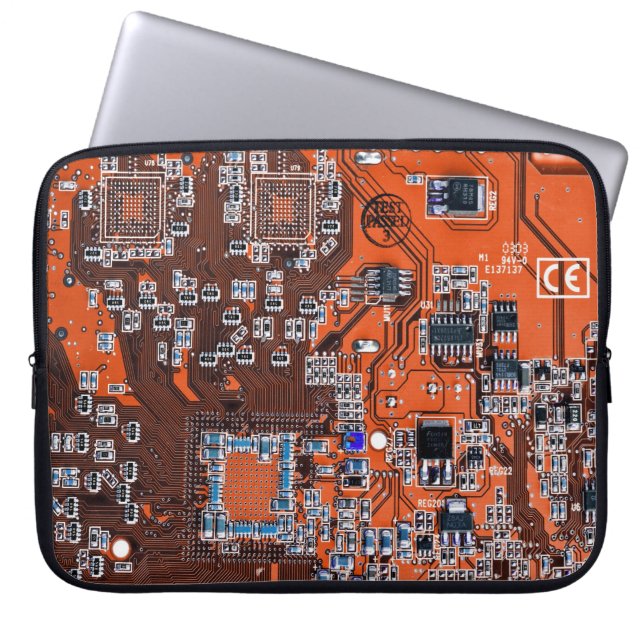 Capa Para Notebook Conselho do circuito do Geek do computador laranja (Frente)
