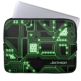 Capa Para Notebook Conselho Neon Green Circuit | Personalizado