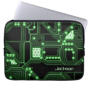 Capa Para Notebook Conselho Neon Green Circuit   Personalizado