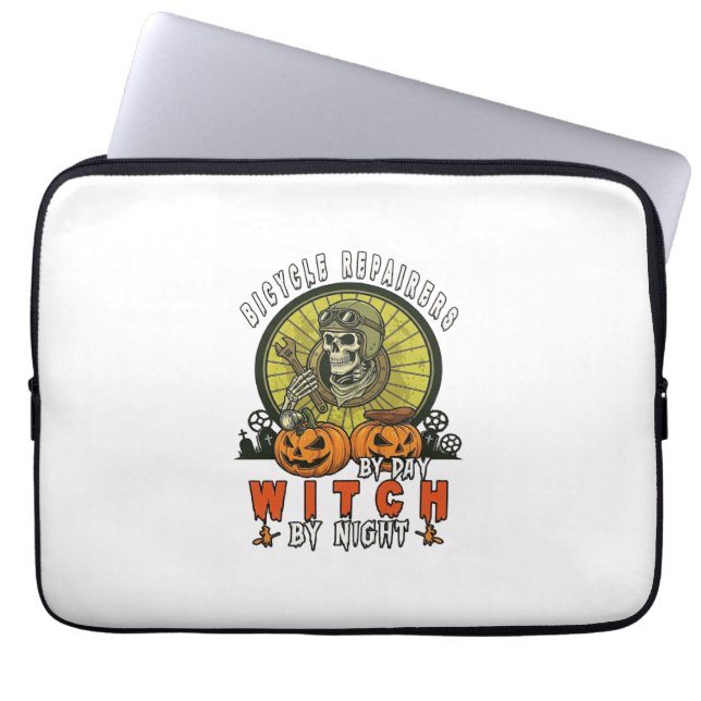 Capa Para Notebook Consertadores de Bicicleta Caveira de Bruxa Chave  (Frente)