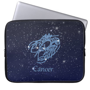 Capa Para Notebook Constelação de cancer e Sinal Zodiac com Estrela