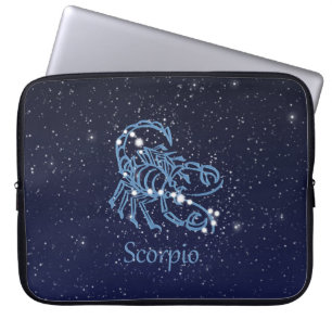 Capa Para Notebook Constelação de Escorpião e Signo do Zodíaco com Es