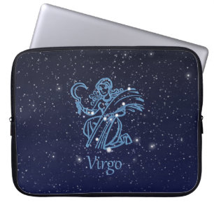 Capa Para Notebook Constelação de Virgem e Sinal Zodiac com Estrela
