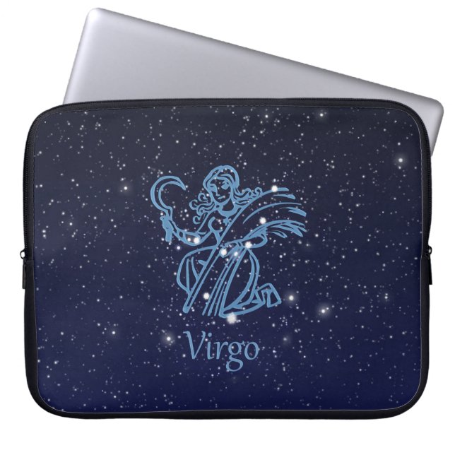 Capa Para Notebook Constelação de Virgem e Sinal Zodiac com Estrelas (Frente)