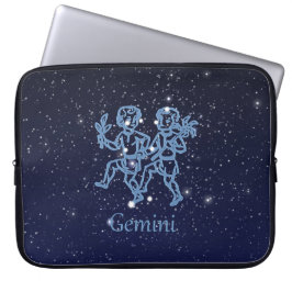 Capa Para Notebook Constelação Gemini e Sinal Zodíaco com Estrelas