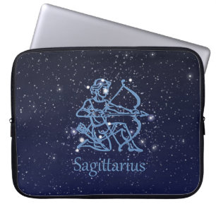 Capa Para Notebook Constelação Sagitário e Sinal Zodiac com Estrelas