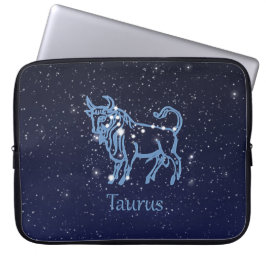 Capa Para Notebook Constelação Taurus e Sinal Zodíaco com Estrelas