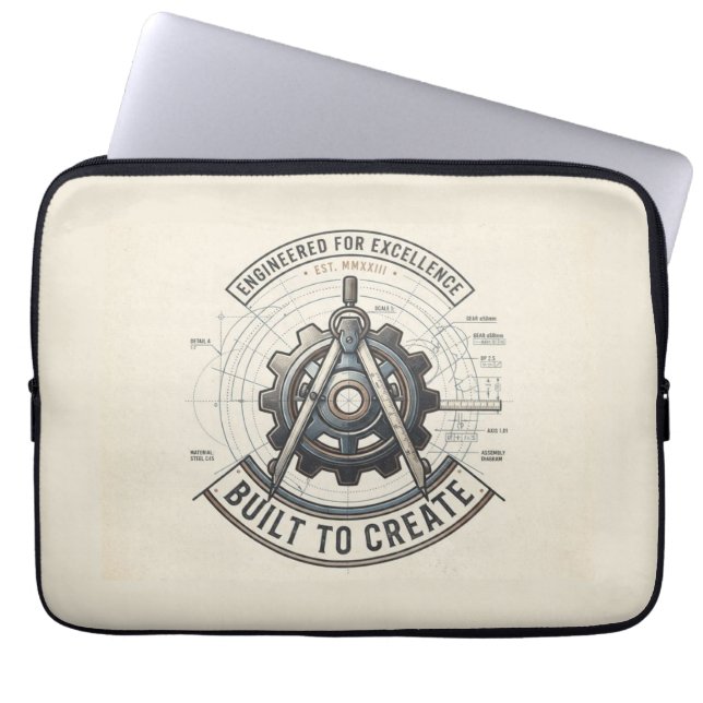 Capa Para Notebook Construído para Criar | Estojo de Lapiseira de Eng (Frente)