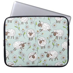 Capa Para Notebook Contagem de ovelhas em azul de vidro marinho