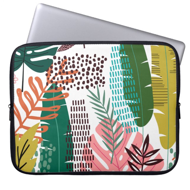 Capa Para Notebook Contexto tropical sem costura com Monstera (Frente)