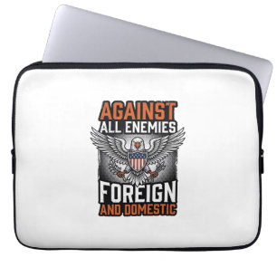 Capa Para Notebook Contra Todos os Inimigos Camisa Águia Patriótica D