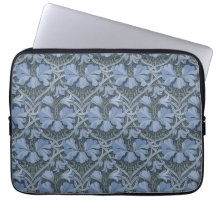 Convite com padrão floral em aquarela azul elegant