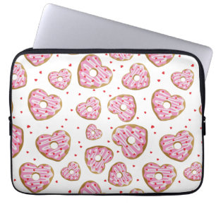 Capa Para Notebook Cookies de Coração Rosa Bonitos