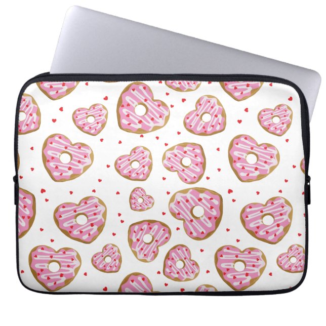 Capa Para Notebook Cookies de Coração Rosa Bonitos (Frente)