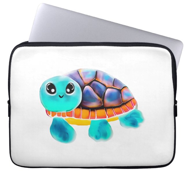 Capa Para Notebook Cópia de pintura em encaústica de tartaruga (Frente)