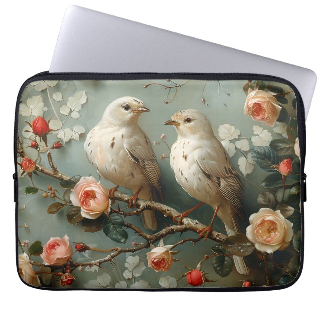 Capa Para Notebook Coquette Birds Floral (Frente)