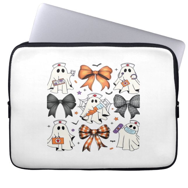 Capa Para Notebook Coquette Halloween Ghost Nurse Classic T-Shirt (Frente)