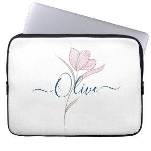 Capa Para Notebook Cor d'água do esboço floral personalizada