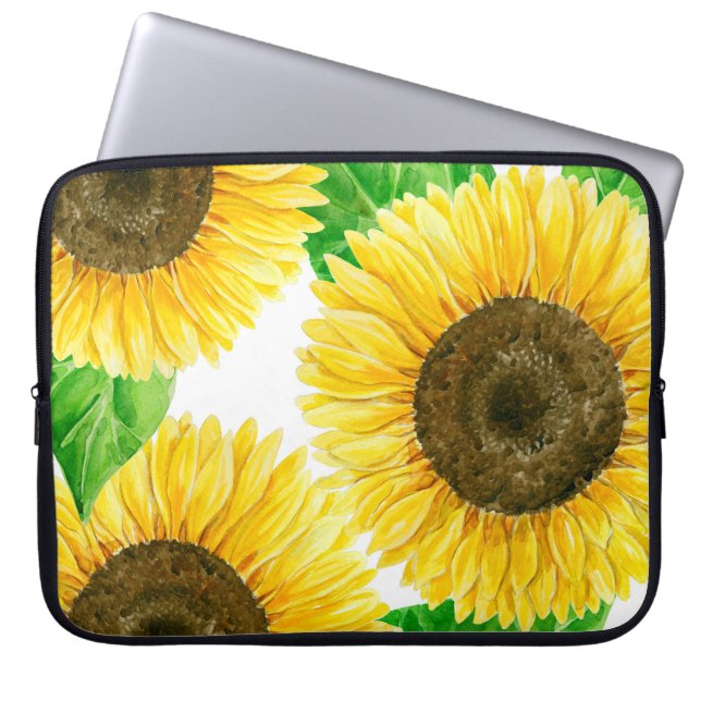 Capa Para Notebook Cor d'água do Sunflower (Frente)