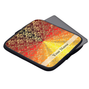 Capa Para Notebook Cor damasco de laranja e ouro