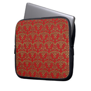 Capa Para Notebook Cor damasco Dourada e vermelha
