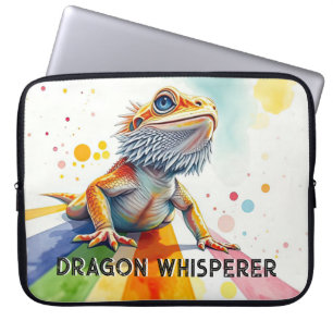 Capa Para Notebook Cor de Água Colorida do Dragão com Barras Vibrante