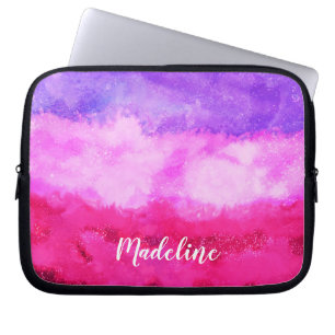 Capa Para Notebook Cor de Água Rosa e Púrpura Personalizada
