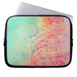Capa Para Notebook Cor-de-água verde moderna e úmida dourada