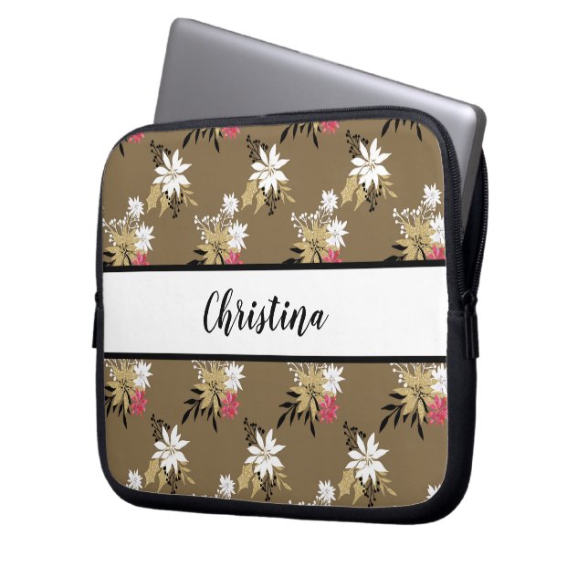 Capa Para Notebook Cor-de-rosa e branco personalizados (Frente Esquerda)